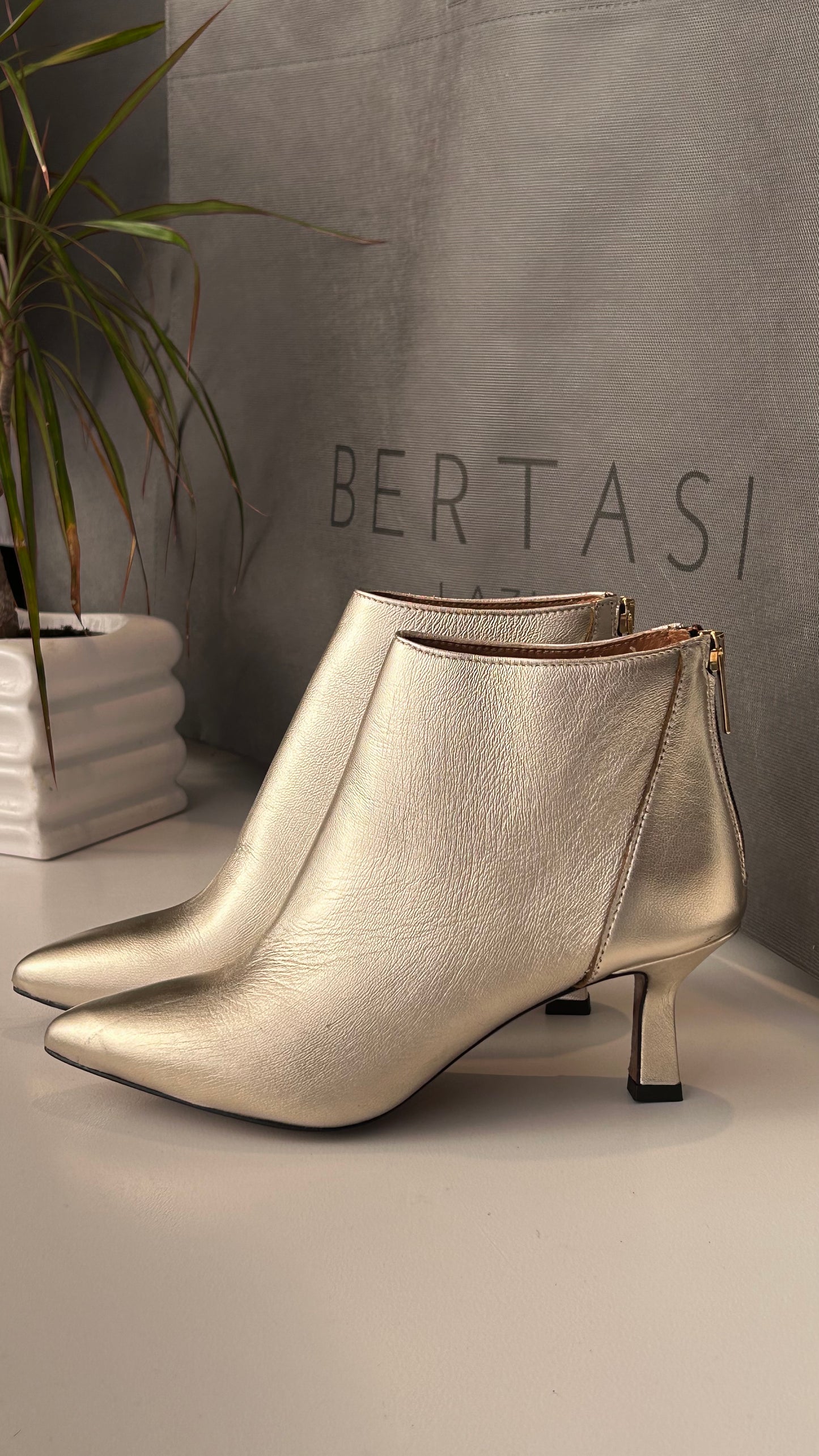 Roman Amanda Platinum Lam Ankle Boot