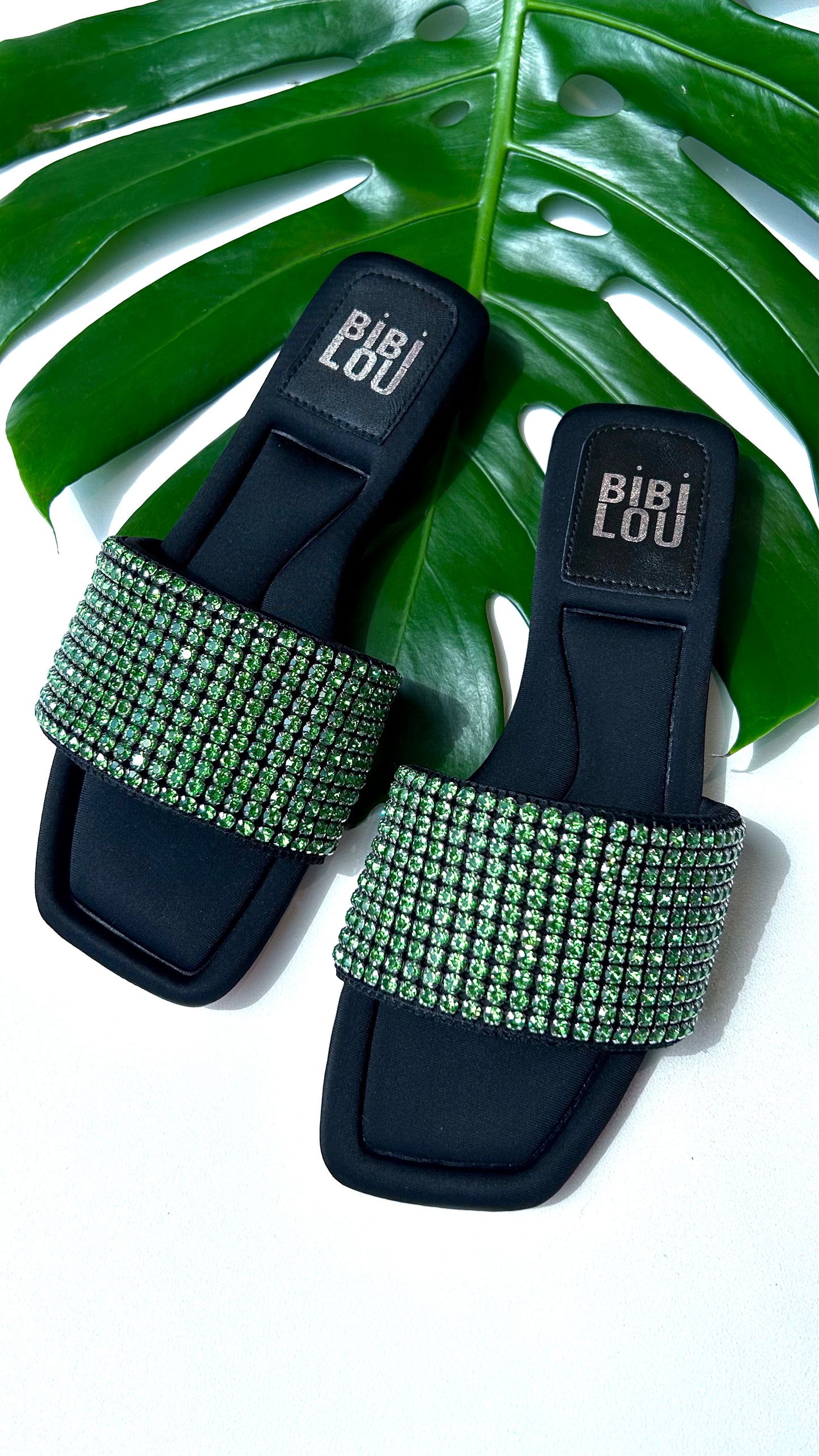 Bibi Lou Swarovski Green Slipper 885Z00HG